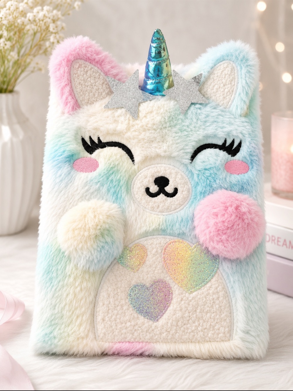 Chase Wonder Unicorn large furry sketchbook
